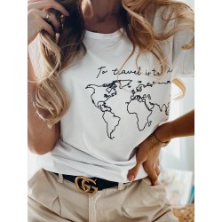 T-shirt Travel white map
